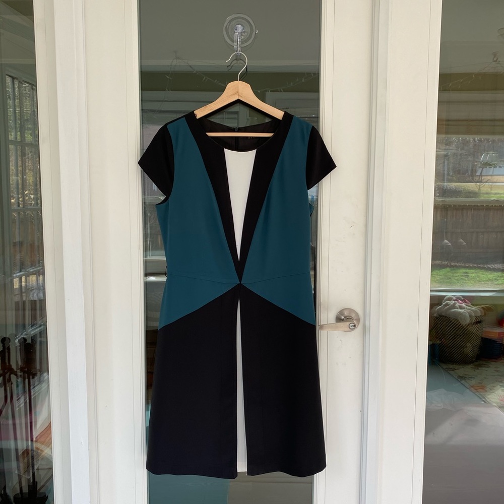 Black & Teal Midi Dress